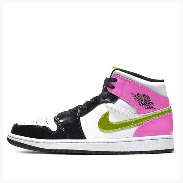Air Jordan 1 Nike Medio SE \'Cyber Active Fuchsia\' Tênis de Basquete Masculino Branco Douradas Roxo | JD-925CL