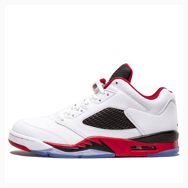 Air Jordan 5 Nike Retro Low Tênis Masculino Branco Vermelhas | JD-028VL